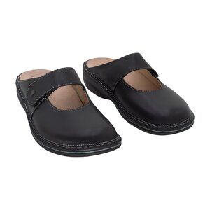 Finn Comfort Women's Stanford Clog, Black Nappa, 39 EU/ 8-8.5 M US